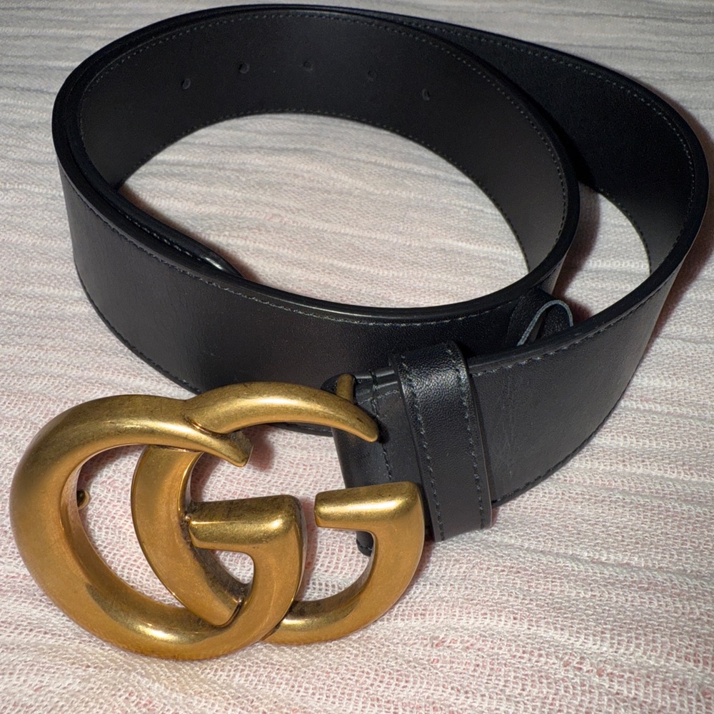 Gucci Black Antique Gold Women’s Belt